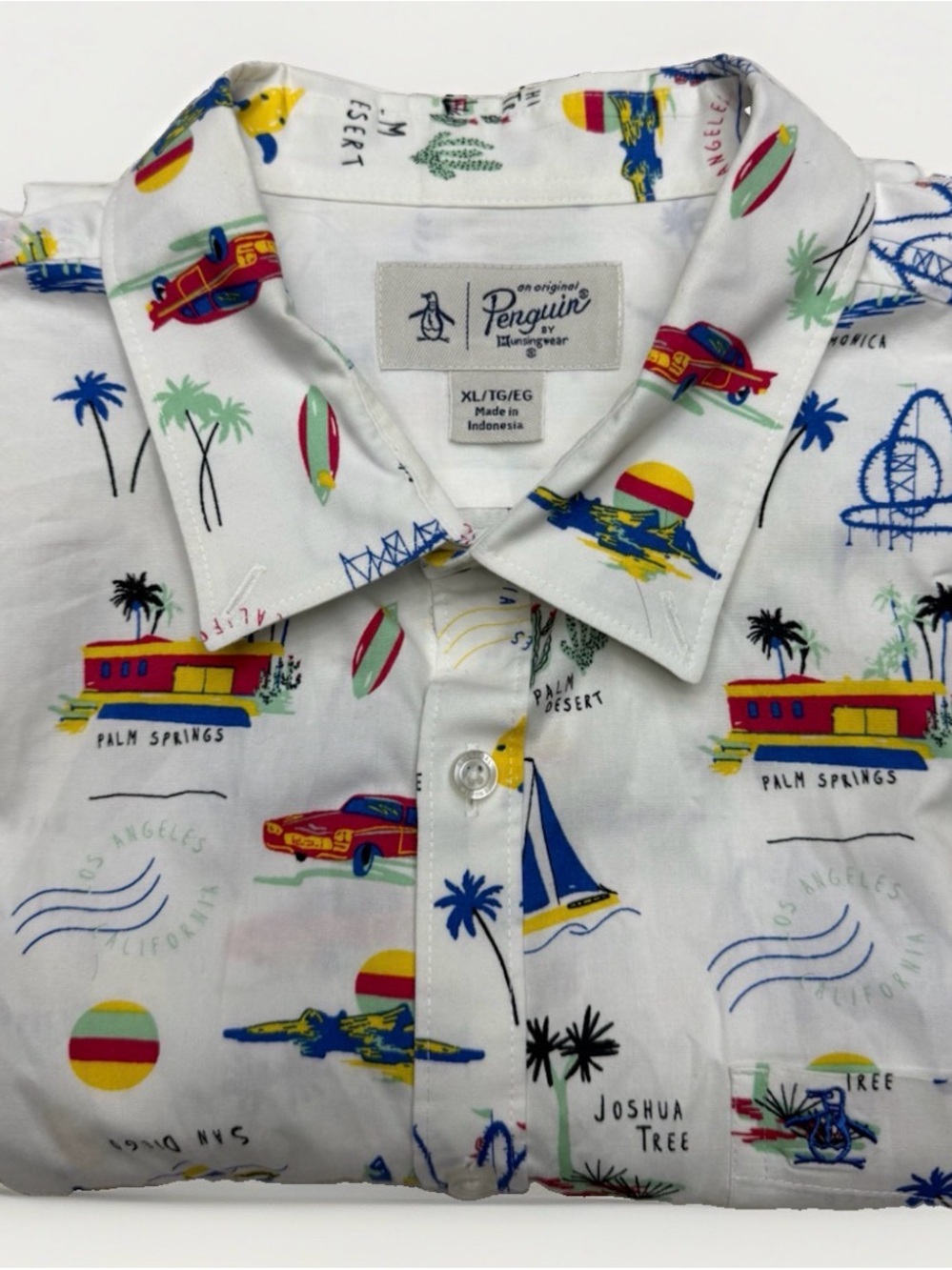 Original Penguin Resort Camp Shirt XL California Palm Springs